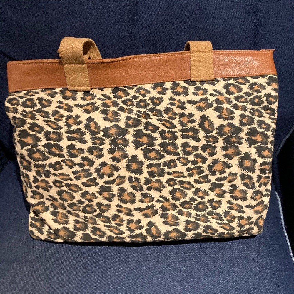 Animal print fabric tote